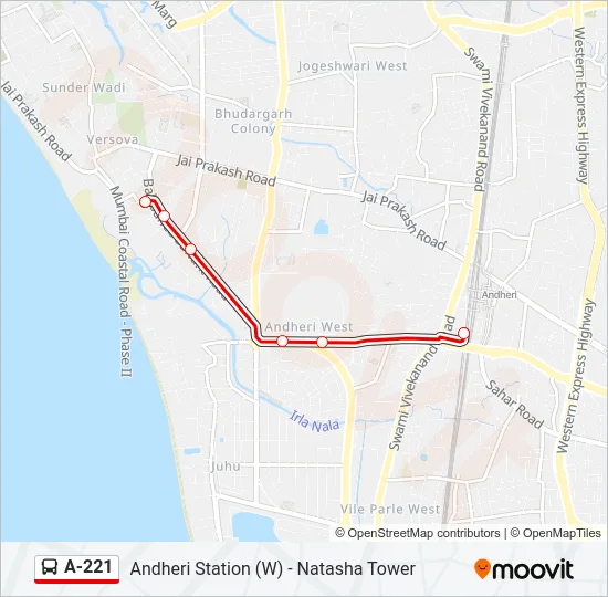 A-221 Bus Line Map