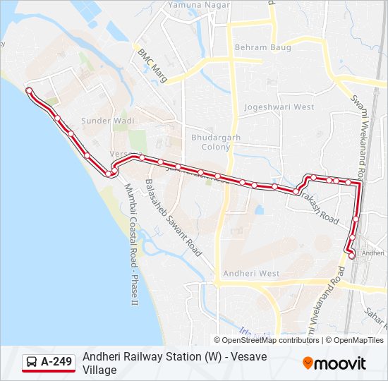 A-249 bus Line Map