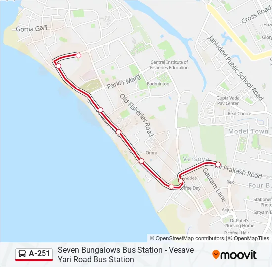 A-251 Bus Line Map