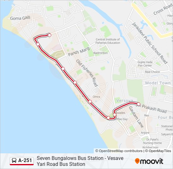 A-251 bus Line Map