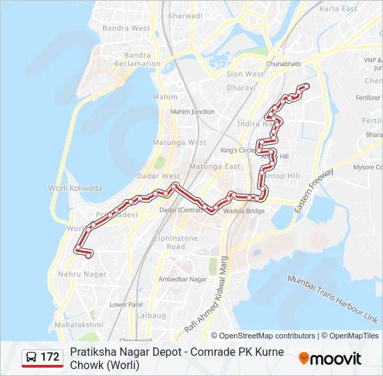 172 Bus Line Map