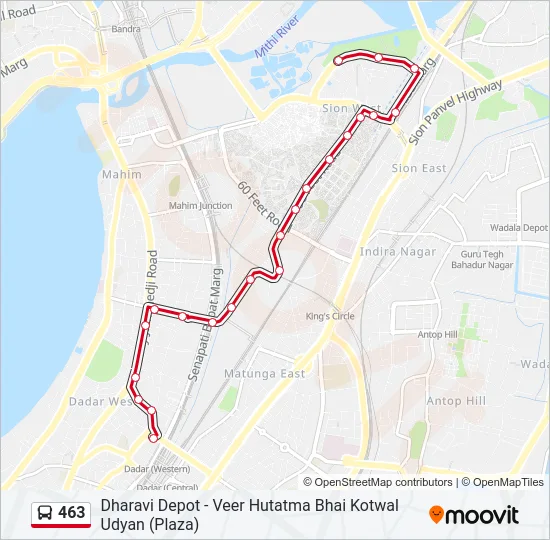463 Bus Line Map