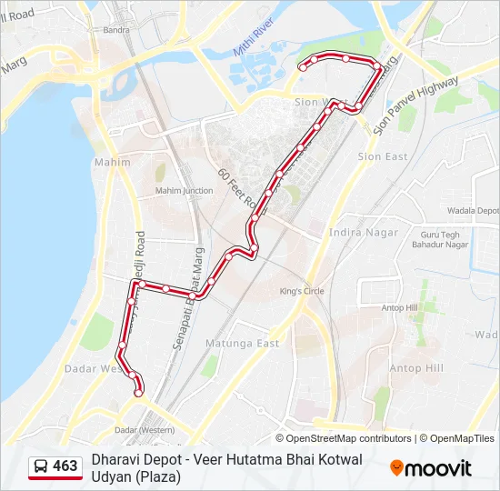 463 Bus Line Map
