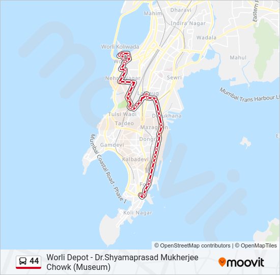 44 bus Line Map