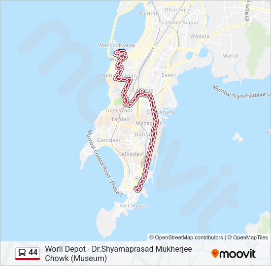 44 Bus Line Map