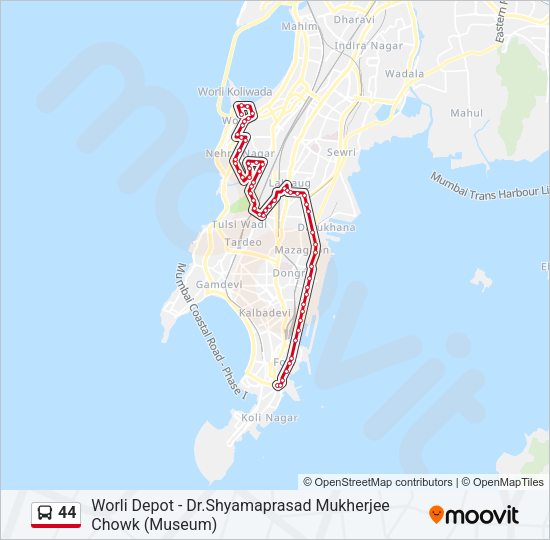 44 Bus Line Map