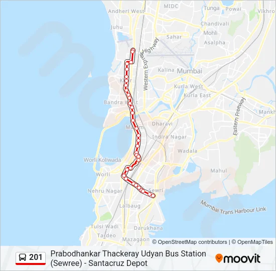 201 Bus Line Map