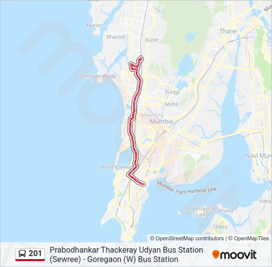 201 Bus Line Map