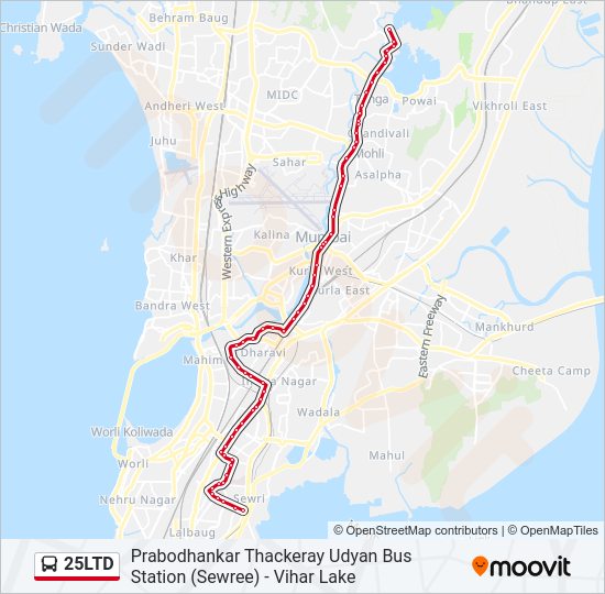 25LTD bus Line Map