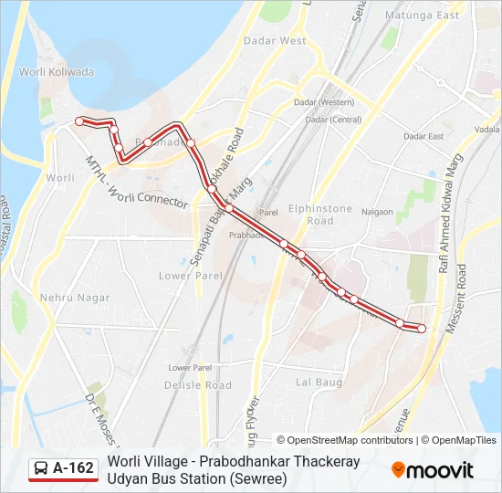 A-162 Bus Line Map