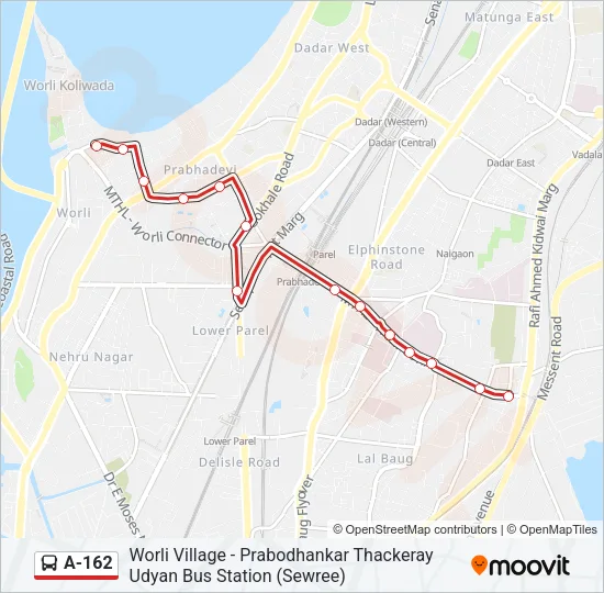 A-162 Bus Line Map