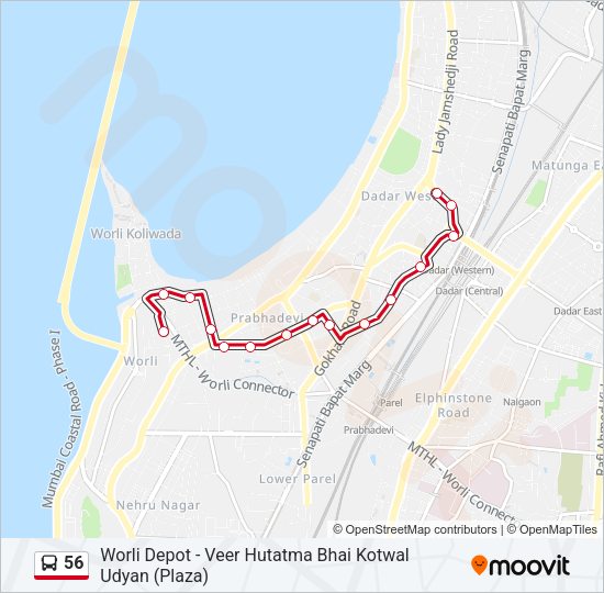 56 Bus Line Map