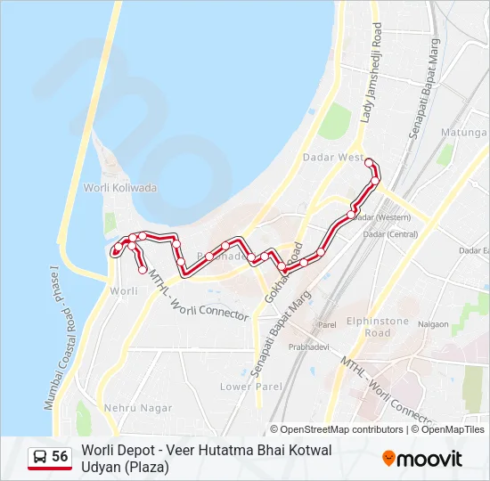56 Bus Line Map