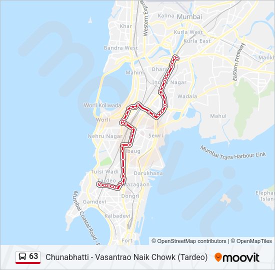 63 Bus Line Map