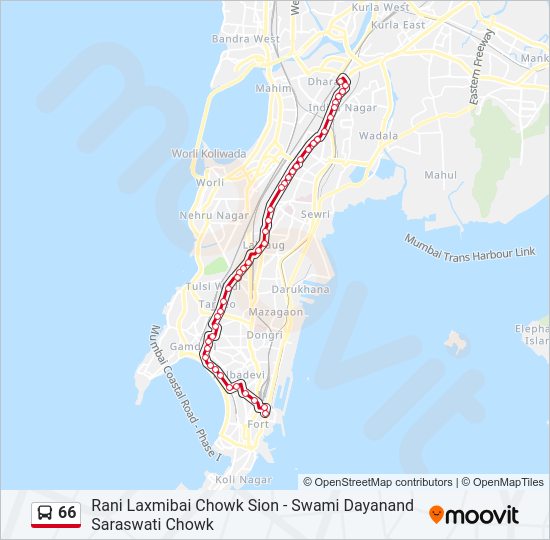 66 bus Line Map