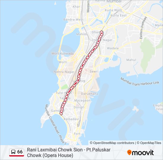 66 bus Line Map