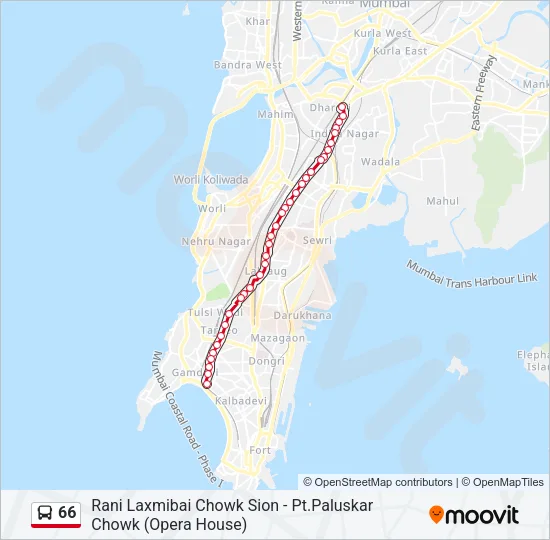 66 Bus Line Map