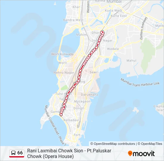 66 Bus Line Map