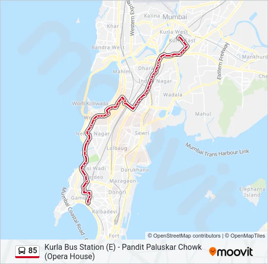 85 Bus Line Map