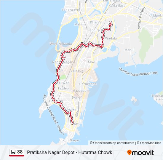 88 Bus Line Map