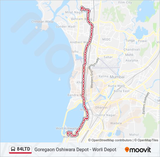 84LTD Bus Line Map