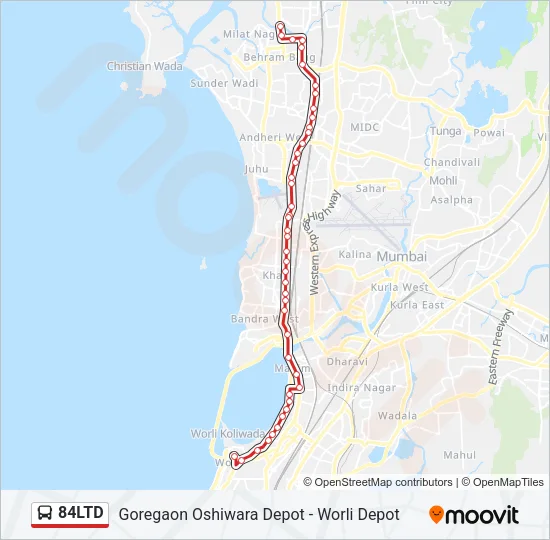 84LTD Bus Line Map