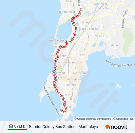 87LTD Bus Line Map