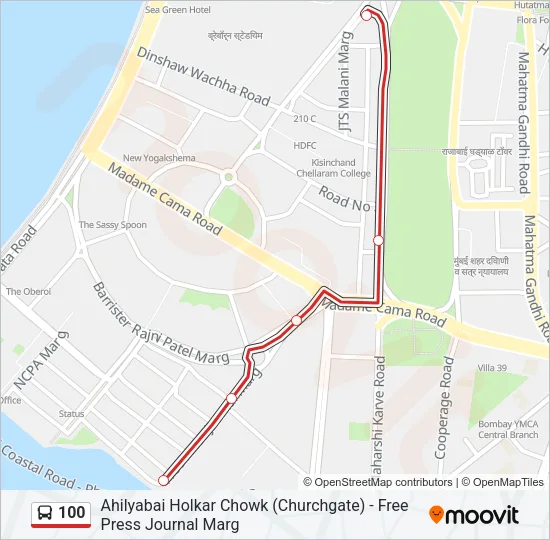 100 Bus Line Map