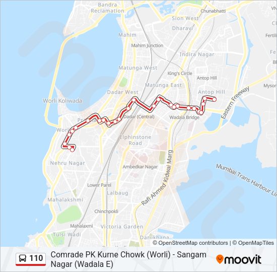 110 Bus Line Map