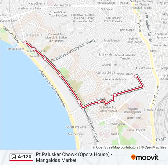 A-120 Bus Line Map