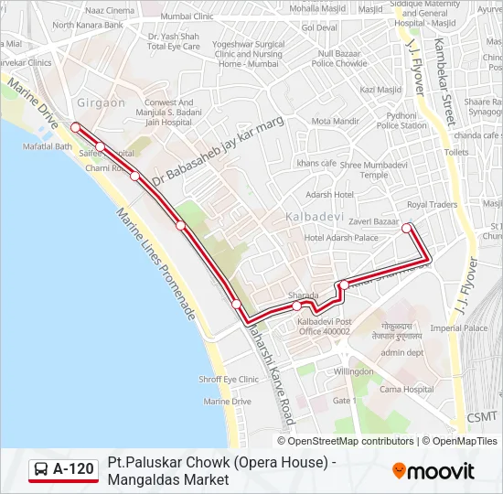 A-120 Bus Line Map
