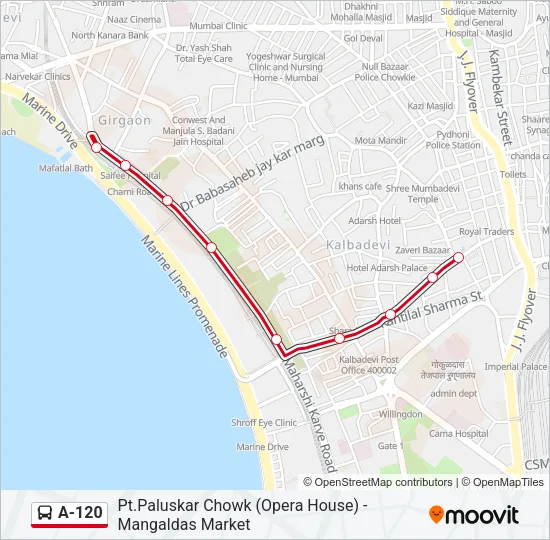 A-120 Bus Line Map
