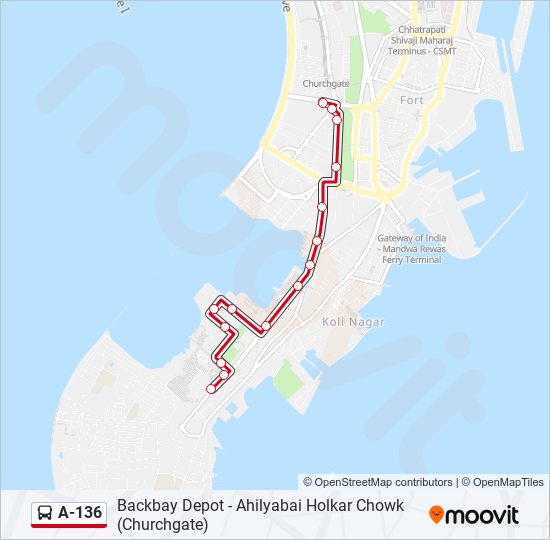 A-136 bus Line Map