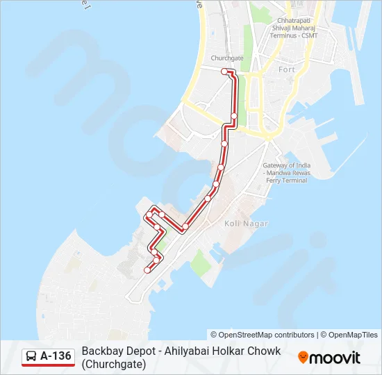 A-136 Bus Line Map