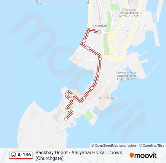 A-136 Bus Line Map