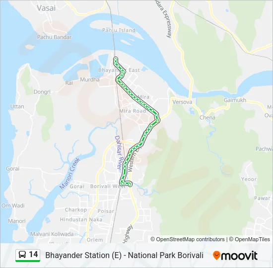 14 Bus Line Map