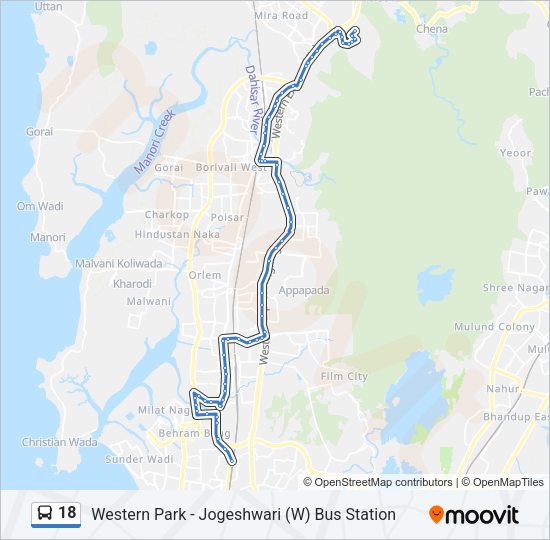 18 Bus Line Map