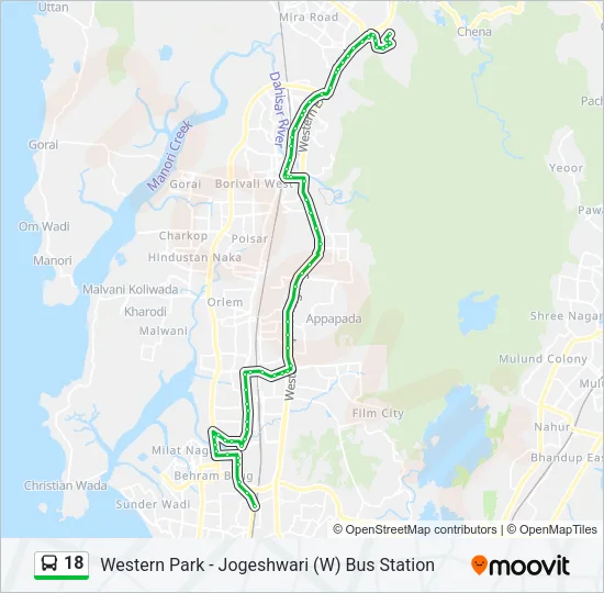 18 Bus Line Map