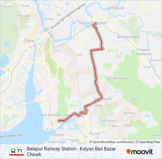 71 Bus Line Map