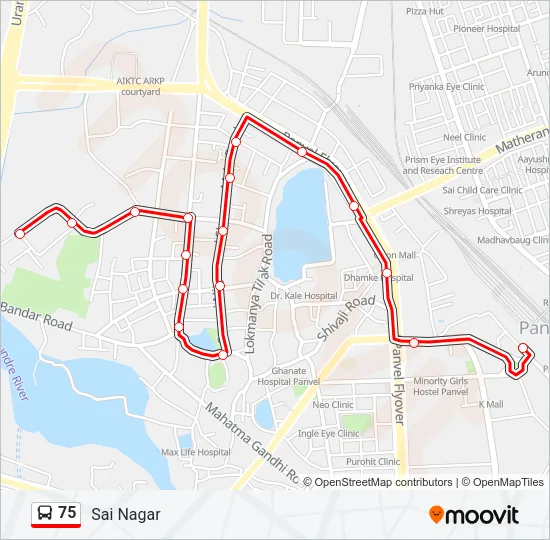 75 Bus Line Map