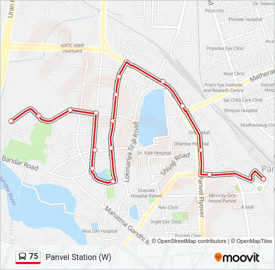 75 Bus Line Map