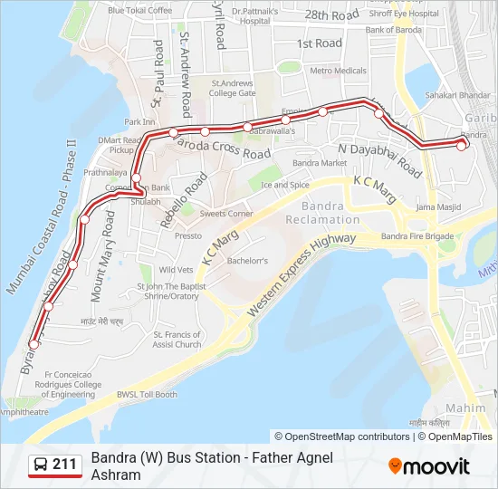 211 Bus Line Map