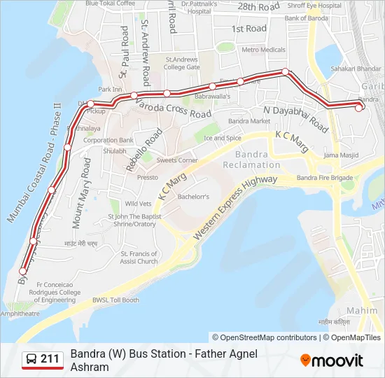 211 Bus Line Map