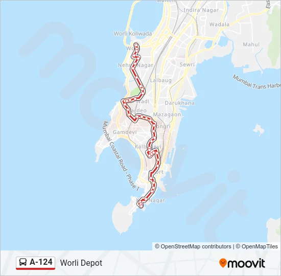 A-124 Bus Line Map