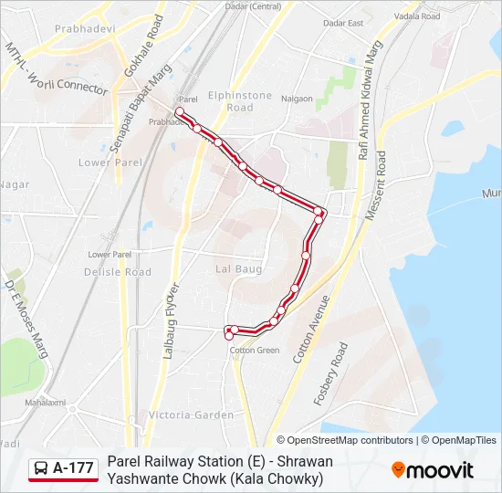 A-177 Bus Line Map
