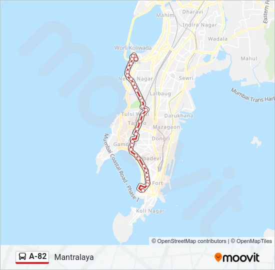 A-82 Bus Line Map