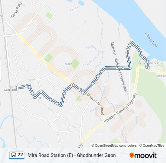 22 Bus Line Map