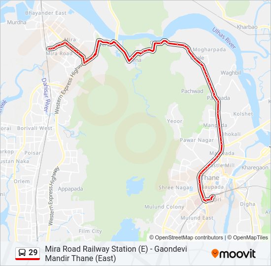 29 bus Line Map