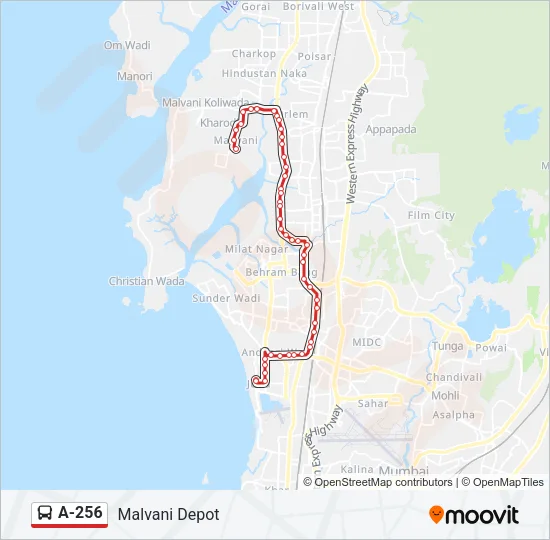 A-256 Bus Line Map