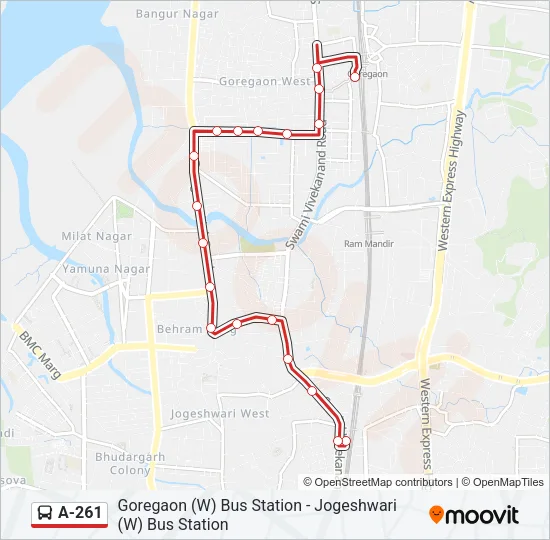 A-261 Bus Line Map